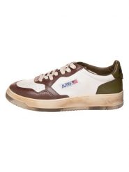 AUTRY Skórzane sneakersy "Sup Vint Low" w kolorze biało-brązowym rozmiar: 45. Brązowe buty sportowe casual AUTRY, bez wzorów, bez zapięcia. Za 591.60 zł.