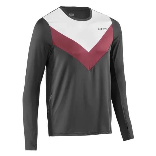 Męska koszulka sportowa Chevron z długim rękawem szybkoschnąca oddychająca CEP. Białe koszulki z długim rękawem CEP, na zimę, l, bez wzorów, z materiału, bez ramiączek. Za 219.00 zł.