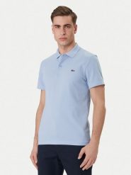 Lacoste Polo DH5522 Błękitny Regular Fit. Niebieskie koszulki polo LACOSTE, m, bez wzorów, z bawełny, bez kołnierzyka, bez ramiączek. Za 399.99 zł.