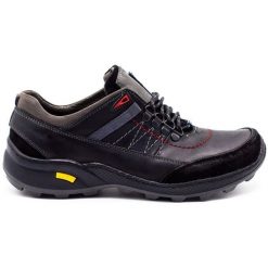 Olivier Męskie buty trekkingowe 274GT czarne. Czarne trekkingi bez wzorów, z jeansu, bez zapięcia. Za 319.69 zł.