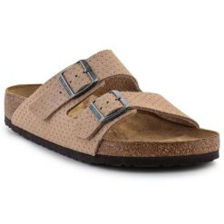 Klapki Birkenstock Arizona Bs M 1027075 beżowy. Brązowe klapki z materiału. Za 692.72 zł.