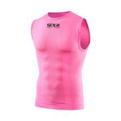 Tank top Sixs SMX. Czerwone bezrękawniki SIXS, bez wzorów, bez kołnierzyka, bez ramiączek. W wyprzedaży za 185.50 zł.