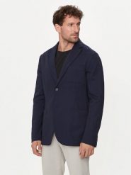 Guess Marynarka M4YN09 WG9Y0 Granatowy Regular Fit. Niebieskie garnitury Guess, m, z aplikacjami, z bawełny. Za 329.99 zł.