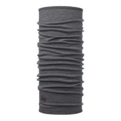 Chusta wielofunkcyjna z wełny merynosów Buff Merino Midweight. Szare szaliki Buff, bez wzorów, z wełny. Za 149.90 zł.