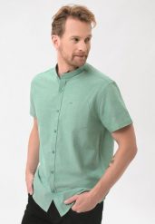 Koszula z krótkim rękawem, Regular Fit, C-TRIFO. Zielone koszule Volcano, m, bez wzorów, z bawełny, bez kołnierzyka, bez ramiączek. Za 139.99 zł.