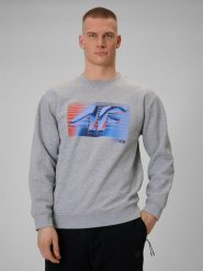 4F Bluza dresowa nierozpinana bez kaptura męska - szara XXL. Szare bluzy 4F, m, bez wzorów, z dresówki, bez kaptura. Za 159.99 zł.