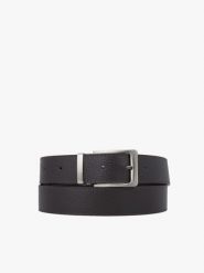 Ciemnobrązowy pasek ze skóry licowej. Brązowe paski Ryłko, bez wzorów, z jeansu, eleganckie. Za 129.99 zł.