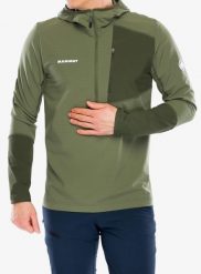 Bluza z kapturem męska Mammut Madris Light ML Half Zip Hoody. Zielone bluzy z kapturem Mammut, m, bez wzorów, z elastanu, z kapturem. Za 561.40 zł.