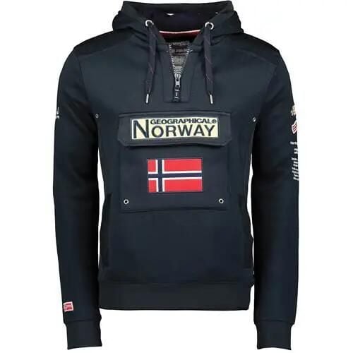 Bluza sportowa męska Geographical Norway WW2489HGNNAVY. Niebieskie bluzy z kapturem Geographical Norway, m, bez wzorów, z bawełny, z kapturem. Za 207.94 zł.