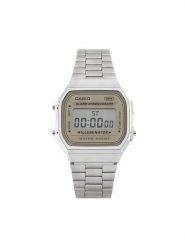 Casio Zegarek A168WA-8AYES Srebrny. Szare, cyfrowe zegarki Casio, srebrne. Za 199.99 zł.