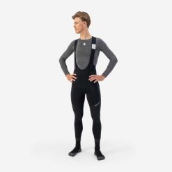 Spodnie sportowe męskie Rogelli Artico No Pad, softshellowe. Czarne spodenki rowerowe Rogelli, m, bez wzorów, z elastanu, do biegania. Za 302.00 zł.