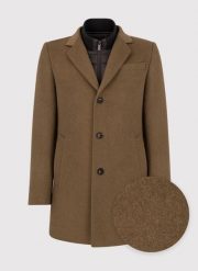 PAKO LORENTE – Kamelowy płaszcz męski z odpinaną stójką. Białe płaszcze Pako Lorente, na zimę, m, bez wzorów, z jeansu, eleganckie, bez kaptura. Za 499.99 zł.