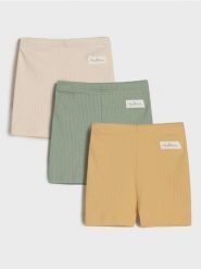 Krótkie legginsy z prążkowanej dzianiny 3 pack - kremowy. Białe legginsy długie sportowe Sinsay, l, bez wzorów, z dzianiny. W wyprzedaży za 15.99 zł.