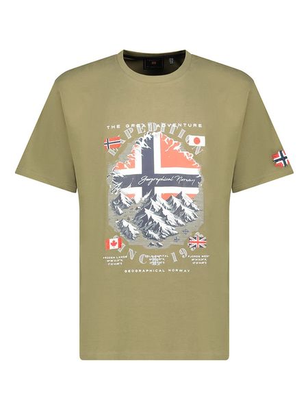 Geographical Norway Koszulka "Jilief" w kolorze khaki rozmiar: S. Brązowe bezrękawniki Geographical Norway, s, bez wzorów, z bawełny, bez kołnierzyka, bez ramiączek. Za 60.95 zł.