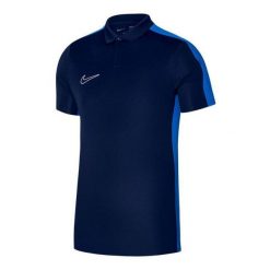 Męska Koszulka Polo Academy DriFIT. Niebieskie koszulki polo Nike, m, bez wzorów, bez kołnierzyka, bez ramiączek. Za 222.99 zł.