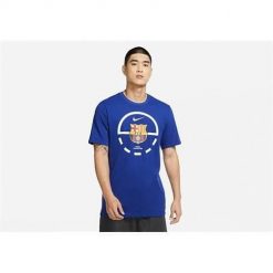 Koszulka sportowa męska Nike Fc Barcelona Dri-fit Tee Deep. Niebieskie t-shirty sportowe Nike, bez wzorów, z bawełny, bez ramiączek. Za 129.00 zł.
