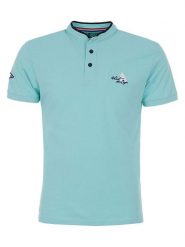 Peak Mountain Koszulka polo w kolorze turkusowym rozmiar: M. Niebieskie koszulki polo Peak Mountain, m, bez wzorów, z bawełny, bez kołnierzyka, bez ramiączek. Za 118.45 zł.