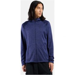 Bluza męska Odlo TENCIA Mid layer hoody full zip. Fioletowe bluzy z kapturem ODLO, l, bez wzorów, z polaru, z kapturem. Za 479.99 zł.