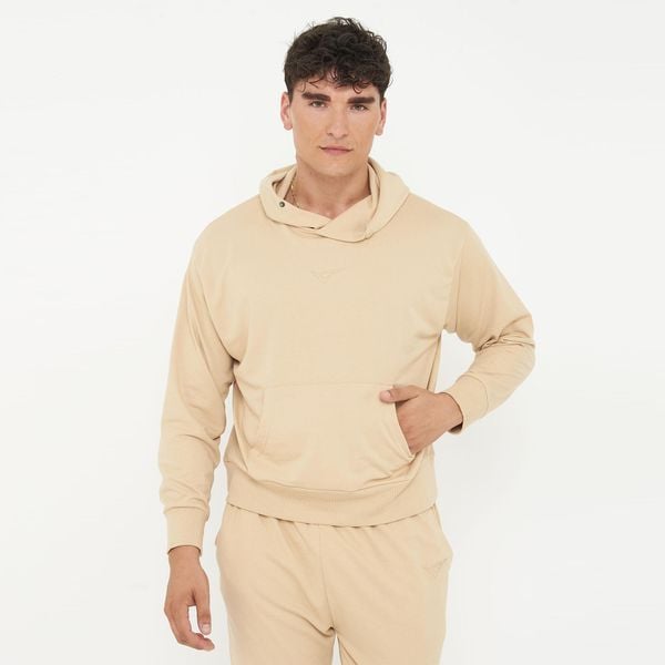 Unisex Bluza z kapturem F BOXY beżowa. Brązowe bluzy z kapturem Legea, xl, bez wzorów, z bawełny, z kapturem. Za 96.00 zł.