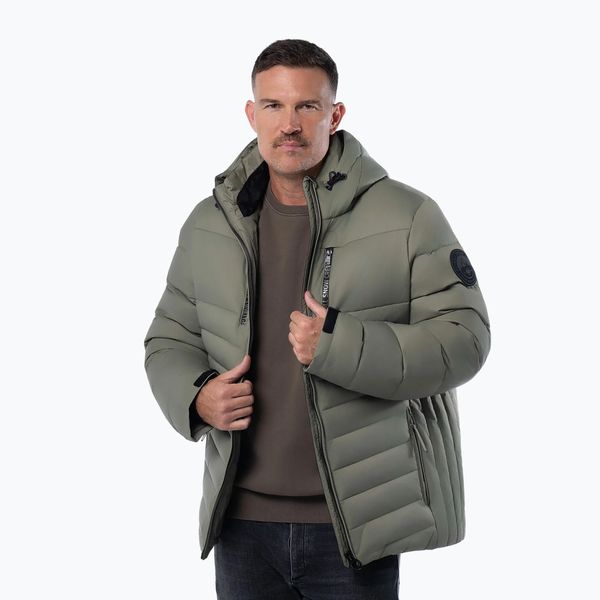 Kurtka zimowa męska Pitbull Crestline Padded Hooded. Szare kurtki PITBULL, na zimę, m, bez wzorów, z materiału, bez kaptura. Za 489.99 zł.