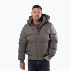 Kurtka zimowa męska Pitbull Patton Quilted Hooded. Szare kurtki PITBULL, na zimę, l, bez wzorów, z materiału, bez kaptura. Za 339.99 zł.