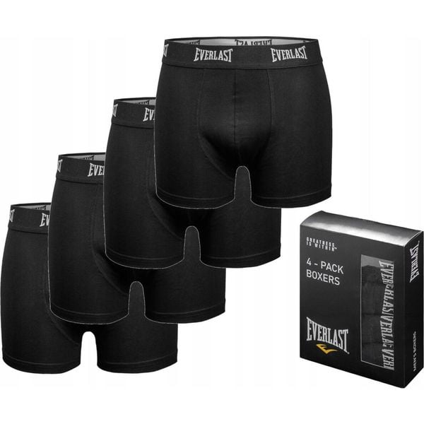 Bawelniane bokserki dla mężczyzn BM004-01. Czarne bokserki EVERLAST, m, bez wzorów, z bawełny. W wyprzedaży za 69.99 zł.