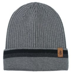 Jesienno-Zimowa Czapka (beanie) – Alties - Kolor Stalowy. Szare czapki zimowe Alties, bez wzorów, z dzianiny. Za 59.00 zł.