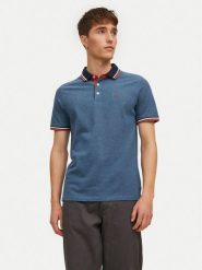 Jack&Jones Polo Paulos 12136668 Niebieski Slim Fit. Niebieskie koszulki polo Jack&Jones, m, bez wzorów, z bawełny, bez kołnierzyka, bez ramiączek. Za 129.99 zł.