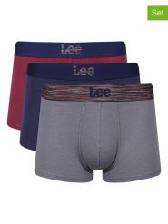 LEE Underwear Bokserki (3 pary) "Thain" w kolorze granatowym, czerwonym i szarym rozmiar: XL. Czerwone bokserki LEE Underwear, xl, bez wzorów. Za 74.95 zł.