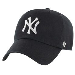 Czapka z daszkiem męska New York Yankees MLB Clean Up Cap. Czarne czapki z daszkiem 47 Brand, bez wzorów, z bawełny. Za 169.50 zł.
