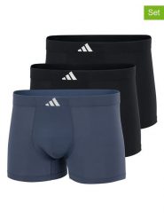 Adidas Bokserki (3 pary) w kolorze czarnym i niebieskoszarym rozmiar: XXL. Czarne bokserki Adidas, xxl, bez wzorów. Za 73.99 zł.