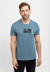 T-shirt z motywem rowerowym T-RAD. Niebieskie t-shirty Volcano, l, bez wzorów, z bawełny, bez kołnierzyka, bez ramiączek. Za 59.99 zł.