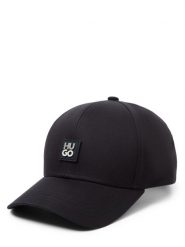 HUGO Czapka z daszkiem dla mężczyzn Mężczyźni Bawełna (100%) czarny, ONE SIZE. Czarne czapki z daszkiem Hugo, z aplikacjami, z bawełny. Za 209.95 zł.