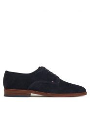 Tommy Hilfiger Półbuty Hilfiger Thunit Suede Shoe FM0FM05377 Granatowy. Niebieskie eleganckie półbuty Tommy Hilfiger, bez wzorów, ze skóry, bez obcasa, bez zapięcia. Za 649.99 zł.