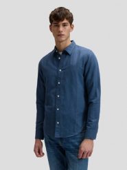 MESKA KOSZULA LEE SHIRT ACADEMY BLUE 112376544. Niebieskie koszule Lee, m, bez wzorów, z jeansu, bez kołnierzyka, bez ramiączek. Za 139.99 zł.