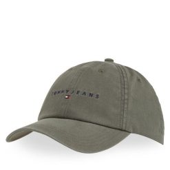 Czapka z daszkiem Tommy Jeans. Zielone czapki z daszkiem Tommy Jeans, bez wzorów, z jeansu. Za 129.99 zł.