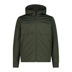 Kurtka męska turystyczna CMP 34A0517. Zielone kurtki CMP, l, bez wzorów, z softshellu, z kapturem. Za 425.00 zł.