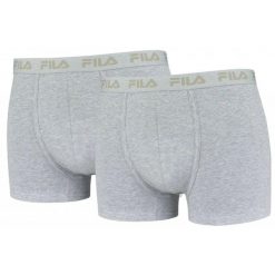 Fila Męskie Bokserki - Pakiet 2 w szarym - Komfort i jakość. Szare bokserki Fila, l, bez wzorów, z bawełny. Za 152.99 zł.