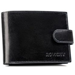 Portfel skórzany Rovicky N992L-RPVT-BL czarny. Czarne portfele ROVICKY, bez wzorów, ze skóry. Za 57.99 zł.