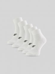 4F Skarpetki krótkie (5-pack) męskie - białe 43-46. Białe skarpety 4F, bez wzorów, z materiału. Za 59.99 zł.