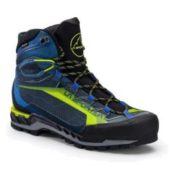 Buty wysokogórskie męskie La Sportiva Trango Tech GTX. Niebieskie buty trekkingowe La Sportiva, bez wzorów, z materiału, za kostkę, bez zapięcia, trekkingowe. Za 1,201.50 zł.