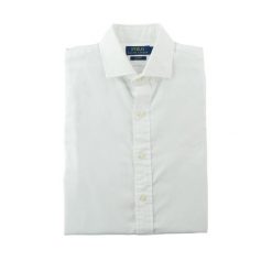 Second life - Klasyczne koszule męskie Slim Fit - Stan bardzo dobry. Białe sztyblety RALPH LAUREN, bez wzorów, z tkaniny, bez obcasa, bez zapięcia. Za 164.76 zł.