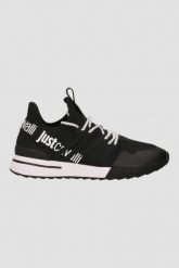 JUST CAVALLI Czarne sneakersy Fondo Action Basic. Czarne buty sportowe casual Just Cavalli, bez wzorów, bez zapięcia. W wyprzedaży za 449.99 zł.