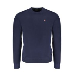 Sweter męski Napapijri Droz 5. Niebieskie swetry nierozpinane Napapijri, m, bez wzorów, bez kołnierzyka, bez ramiączek. Za 379.85 zł.