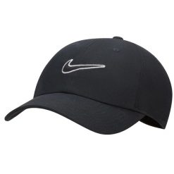 Czapka Z Daszkiem Z Logo Klubu. Czarne czapki z daszkiem Nike, bez wzorów, z materiału. Za 175.99 zł.