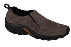 Buty trekkingowe męskie Merrell Jungle Moc. Brązowe buty turystyczne Merrell, bez wzorów, z gumy, bez zapięcia, trekkingowe. Za 433.00 zł.