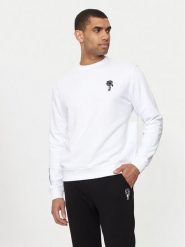 KARL LAGERFELD Bluza 705400 543910 Biały Relaxed Fit. Białe bluzy KARL LAGERFELD, m, bez wzorów, z bawełny, bez kaptura. Za 249.99 zł.