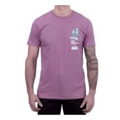 Koszulka sportowa męska RVCA Travel Co. Fioletowe t-shirty sportowe RVCA, bez wzorów, z bawełny, bez ramiączek. W wyprzedaży za 85.00 zł.
