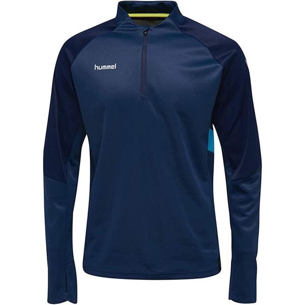 Bluza Hummel Tech Move Half Zip dla mężczyzn - Niebieska. Niebieskie bluzy z kapturem Hummel, m, bez wzorów, z elastanu, z kapturem. Za 59.99 zł.