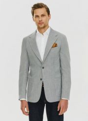 PAKO LORENTE – Lniana szara marynarka męska melanż P24SF-3X-011-S-S - Pako Lorente. Szare garnitury Pako Lorente, na co dzień, m, bez wzorów, z jeansu. Za 399.99 zł.